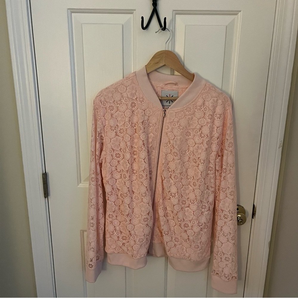 Isaac Mizrahi Pink Lace Jacket